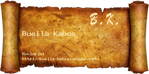 Buella Kabos névjegykártya